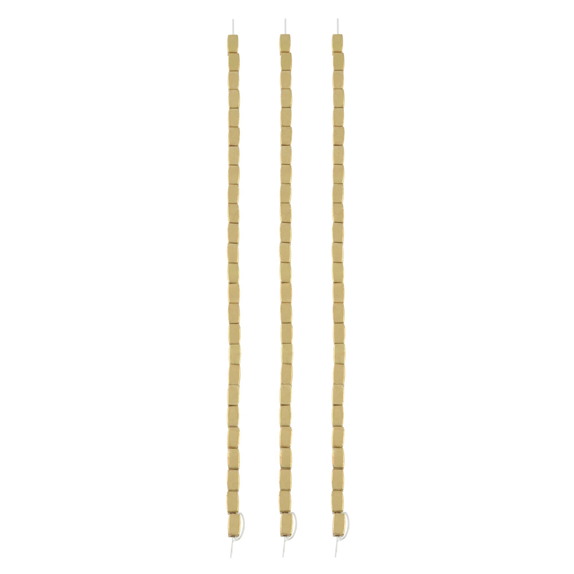 Gold Metal Square Tube Beads, 5mm by Bead Landing™